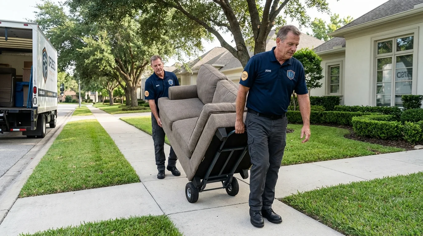 Local residential moving crew loading furniture in Takoma Park, MD